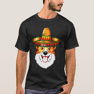 Camiseta Mayo mexicano Sombrero Corgi Corgi