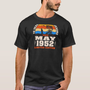 Camiseta Mayo Vintage 1952 - Pescador De 70 Años De Edad