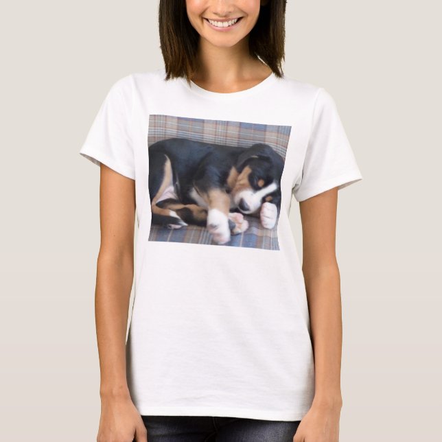 Camiseta mayor perrito suizo del perro de la montaña (Anverso)