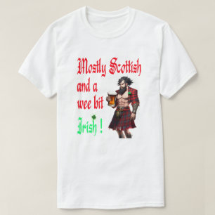 Camiseta Mayormente Escocesa Y Un Poco Irlandés Funny Shamr