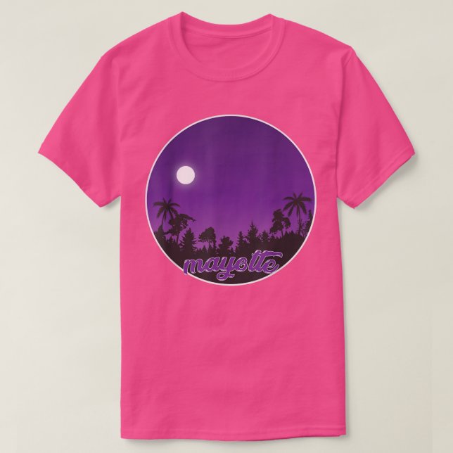 Camiseta mayotte por la noche con palmas (Diseño del anverso)