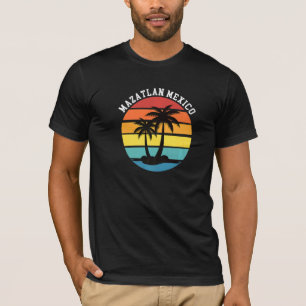 Camiseta Mazatlán México Palm Trees Silhouette Sunset