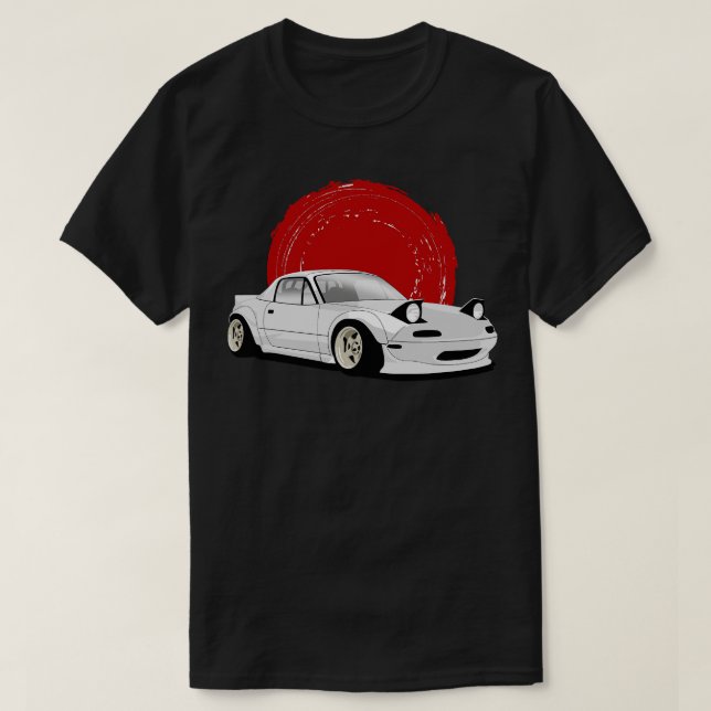 Camiseta Mazda blanca Miata NA (Diseño del anverso)