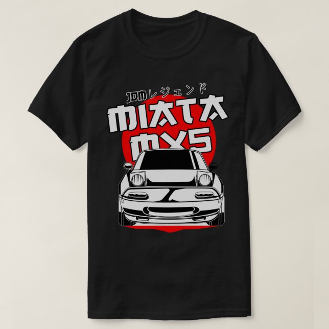 Camiseta Mazda mx5 miata luna roja ( impresión blanca ) Peg (Diseño del anverso)