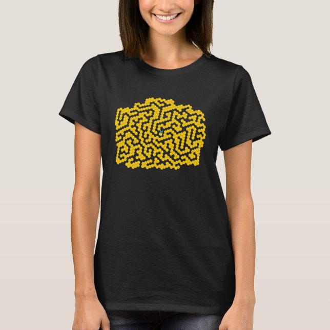 Camiseta Maze Puzzle Labyrinth Beehive Bee Honey (Anverso)