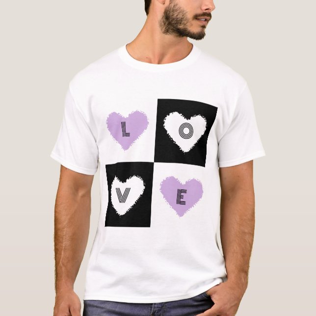 Camiseta Mazipoodles Hearts Abstraction Lilac Love (Anverso)