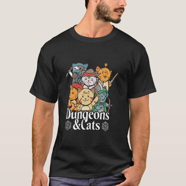 Camiseta Mazmorras & Gatos (Anverso)