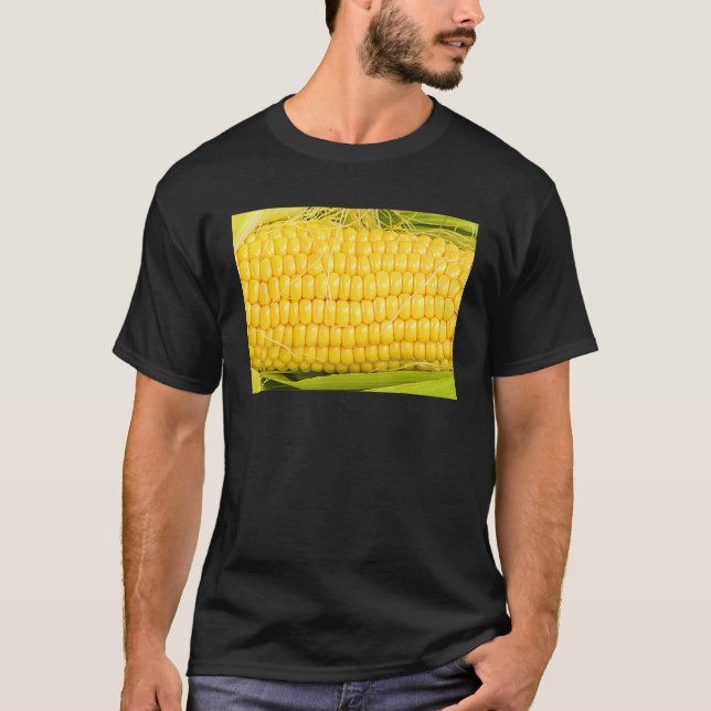 Camiseta Mazorca De Maíz Con Seda Y Hojas En La Mazorca (Anverso)