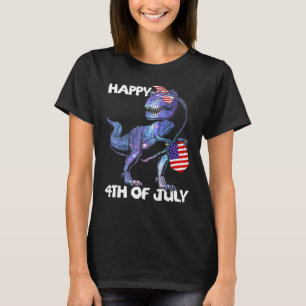 Camiseta Mb35 Feliz 4 de julio T-Rex Dinosaur Baby Toddler 