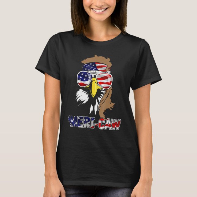 Camiseta Mb35 Mullet Eagle Meri-Caw 4 De Julio Independenci (Anverso)