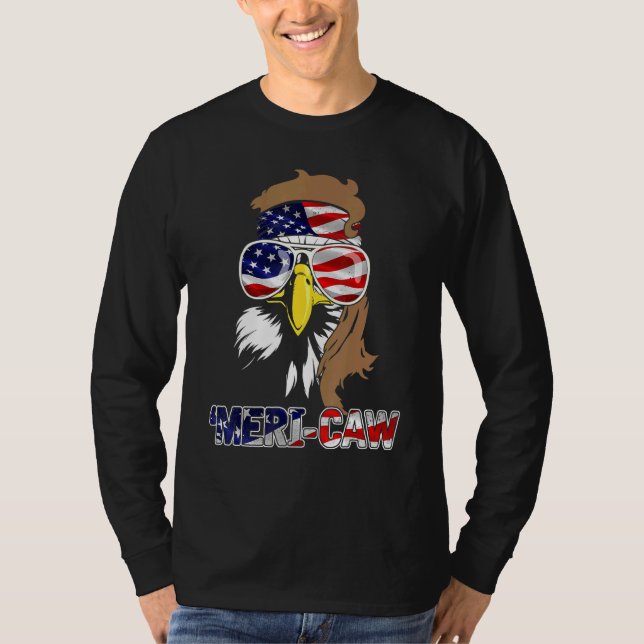Camiseta Mb35 Mullet Eagle Meri-Caw 4 De Julio Independenci (Anverso)