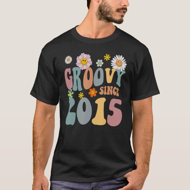 Camiseta mb Groovy desde 2015 Flor Hippie Retro Séptimo Nac (Anverso)