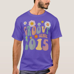 Camiseta mb Groovy Since 2015 Retro Hippie Flower 7th Birth