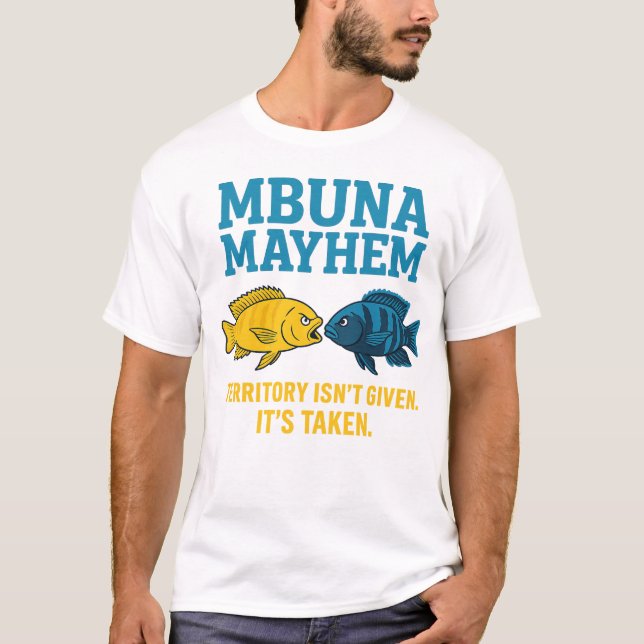 Camiseta Mbuna Mayhem - Club de Lucha Cichlid Lake Malawi (Anverso)