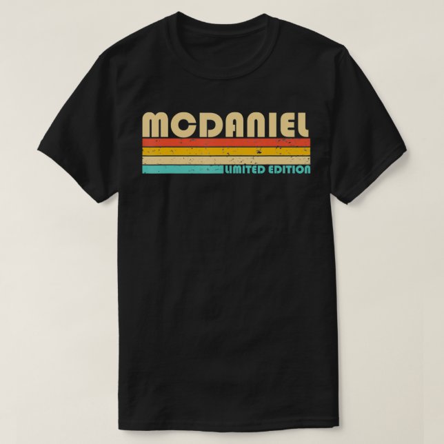 Camiseta MCDANIEL Apellido Funny Retro Vintage 90s Cumpleañ (Diseño del anverso)