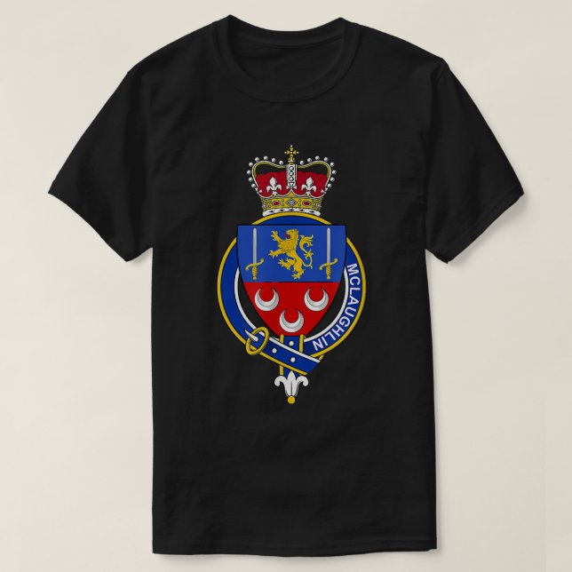 Camiseta McLaughlin Escudo de Armas Crest Familiar  (Diseño del anverso)