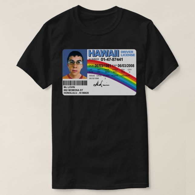Camiseta McLovin - High Quality Sticker (Diseño del anverso)