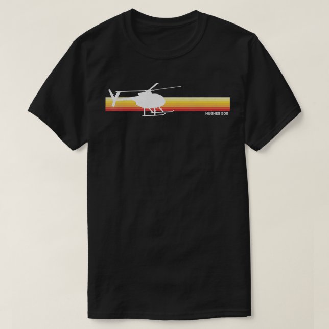 Camiseta MD 500 Piloto de helicópteros de época Silhouette  (Diseño del anverso)