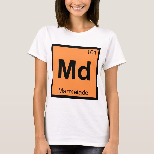 Camiseta Md - Símbolo de tabla periódica de química de marm (Anverso)