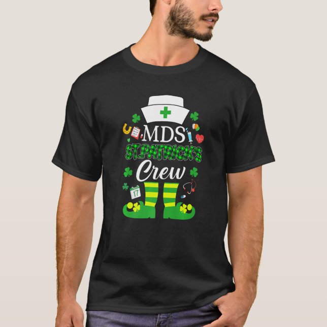 Camiseta Mds Patricks Nurs Crew St Patrick Day Leprechaun (Anverso)