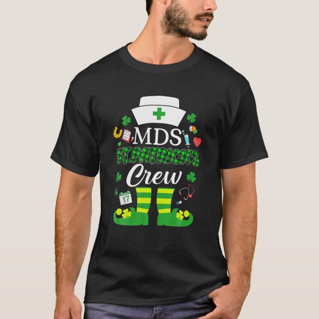 Camiseta MDS Patricks Nurs Crew St Patrick Day Leprechaun (Anverso)