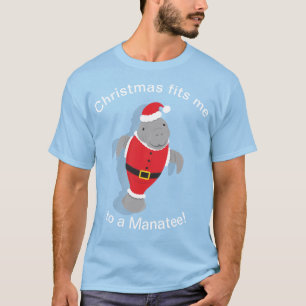 Camiseta Me acomoda a una Novedad Manatee Funny Navidades
