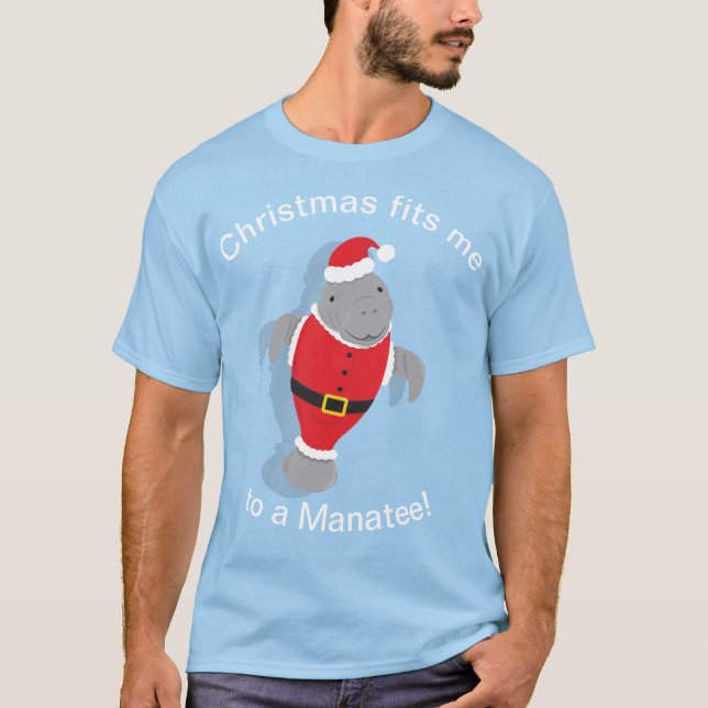 Camiseta Me acomoda a una Novedad Manatee Funny Navidades (Anverso)