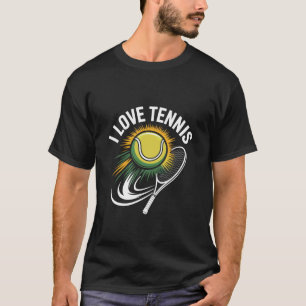 Camiseta Me Amo Diseño de Entusiasta de Deportes de Tenis