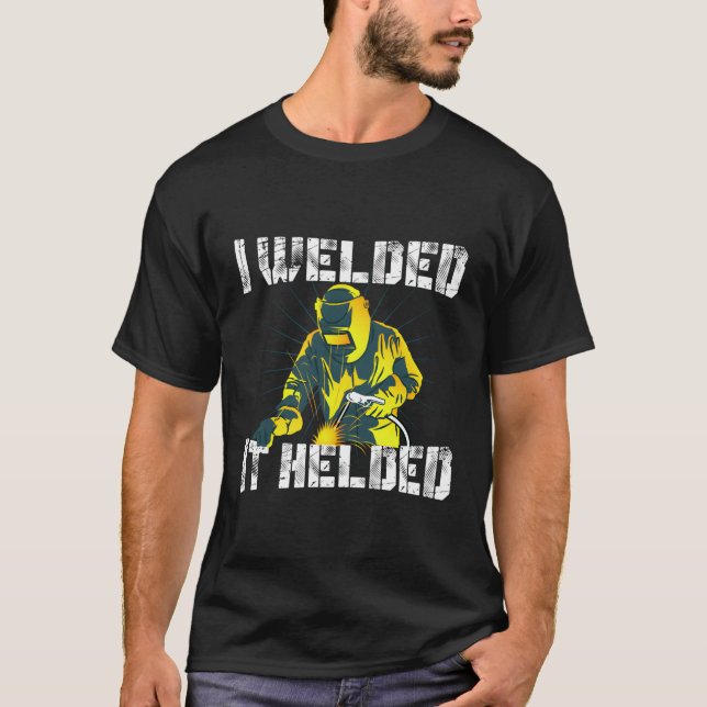Camiseta Me Ayudó A Mig Welding Funny Welder Pun (Anverso)