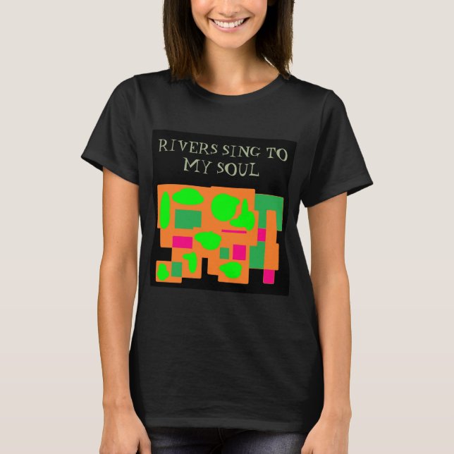 Camiseta Me cantan el logo del río patrón melocotón rosa (Anverso)