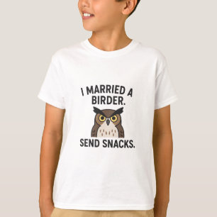 Camiseta Me casé con una Birder - Gracioso diseño de lechuz
