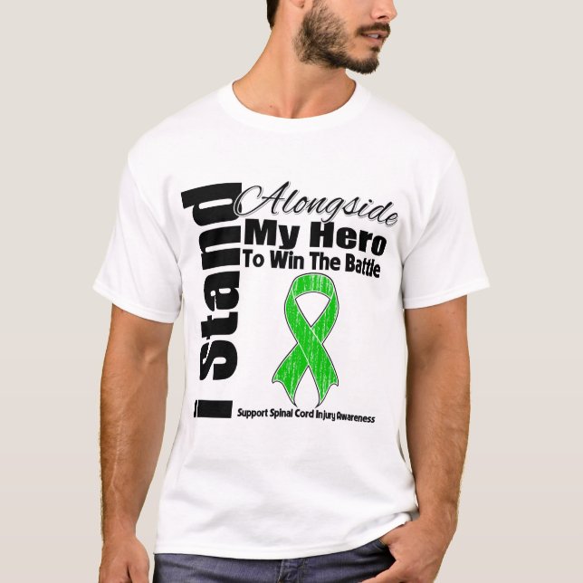 Camiseta Me coloco junto a mi lesión de la médula espinal (Anverso)