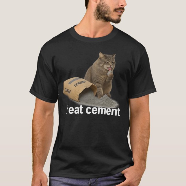 Camiseta Me Comí Cemento Cat Meme Gracioso Me Comí Cemento  (Anverso)