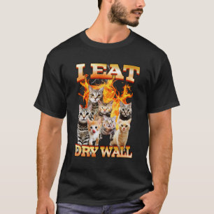Camiseta Me Comí Cemento Seco Gracioso Cat Meme Bootleg Tre
