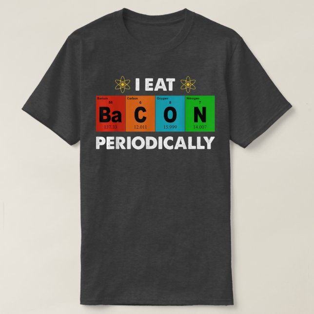 Camiseta Me Como Bacon Cuadros Gratuitos Periódicamente (Diseño del anverso)