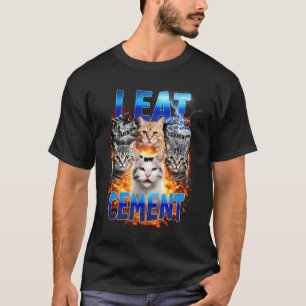 Camiseta Me Como Cement Gracioso Cat Meme Internet De Moda