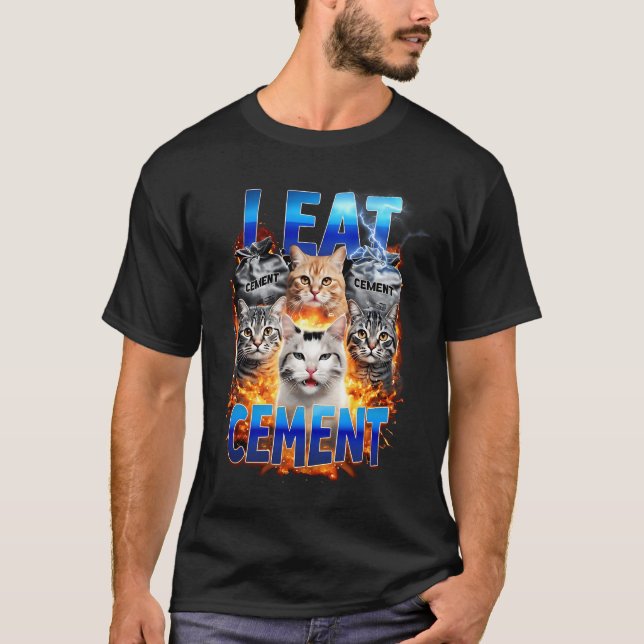 Camiseta Me Como Cement Gracioso Cat Meme Internet De Moda  (Anverso)
