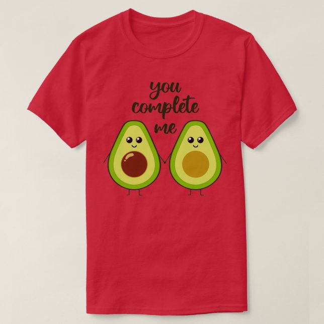 Camiseta Me completa el lindo aguacate agarrado de manos (Diseño del anverso)