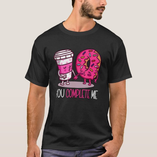 Camiseta Me Completas Donut Coffee Boyfriend Girlfriend (Anverso)