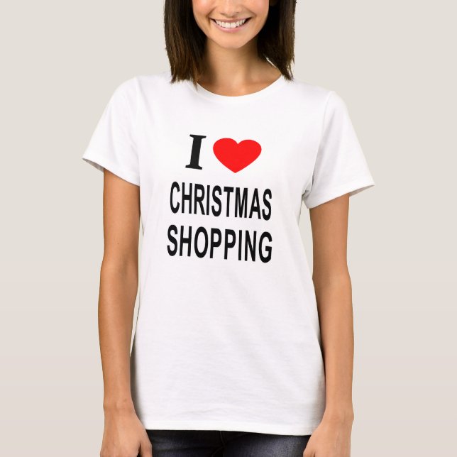 Camiseta Me ❤️ COMPRAS DE NAVIDAD AMO LAS COMPRAS DE NAVIDA (Anverso)