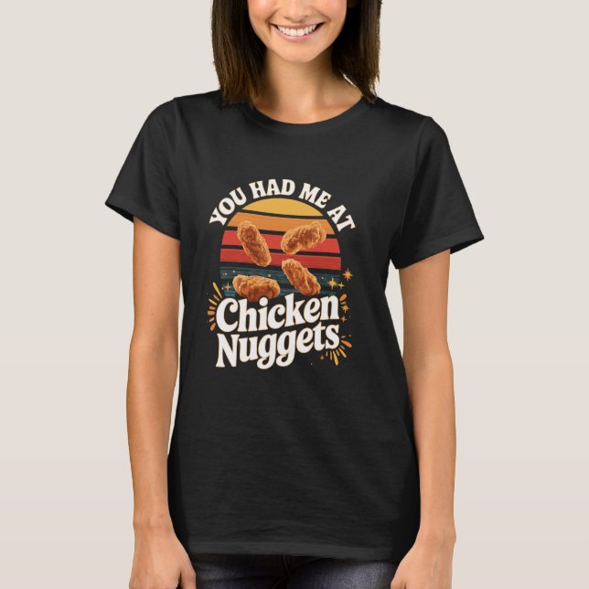 Camiseta Me conquistaste con nuggets de pollo Retro Chicken (Anverso)