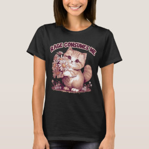 Camiseta Me consume la divertida rabia Gato tonto mirando d
