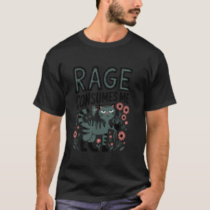Camiseta Me consume la ira meme divertido de gato