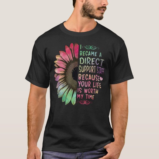Camiseta Me convertí en personal de apoyo directo Rainbow S (Anverso)