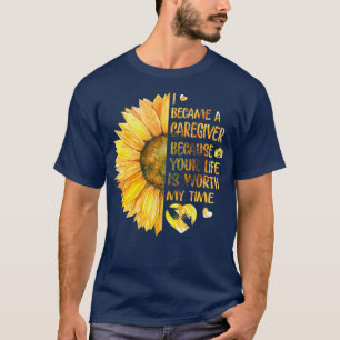 Camiseta Me Convirtí En Cuidador Porque Tu Vida Vale.