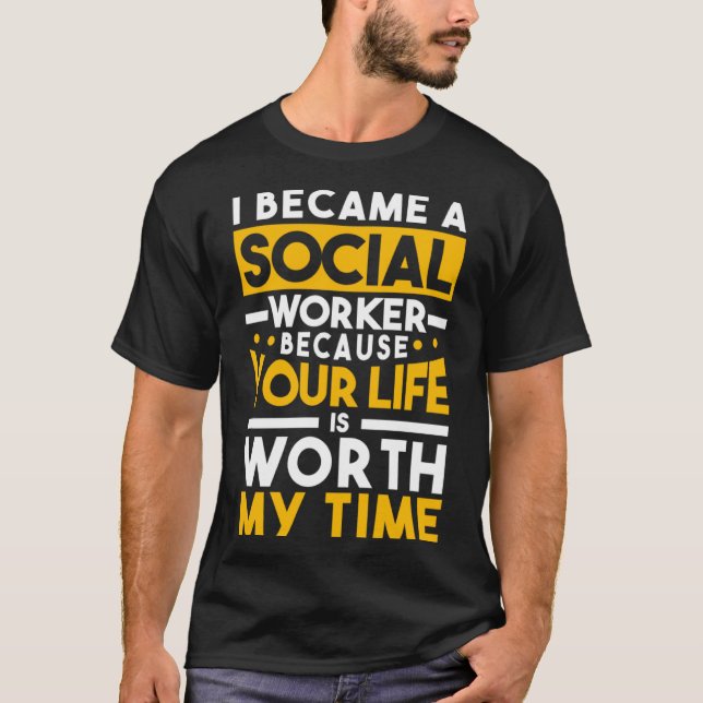Camiseta Me Convirtí En Un Funda De Trabajo Social Manager  (Anverso)