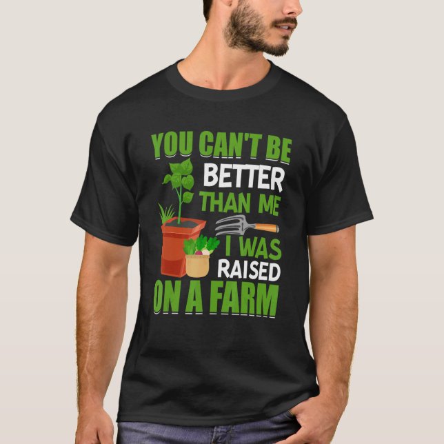 Camiseta Me Criaron En Tractor Graphi, Granjero Agrícola (Anverso)