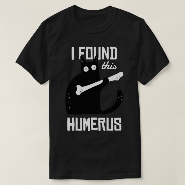 Camiseta Me Da Miedo Que Este Humerus Cat Black De Medi Hum (Diseño del anverso)