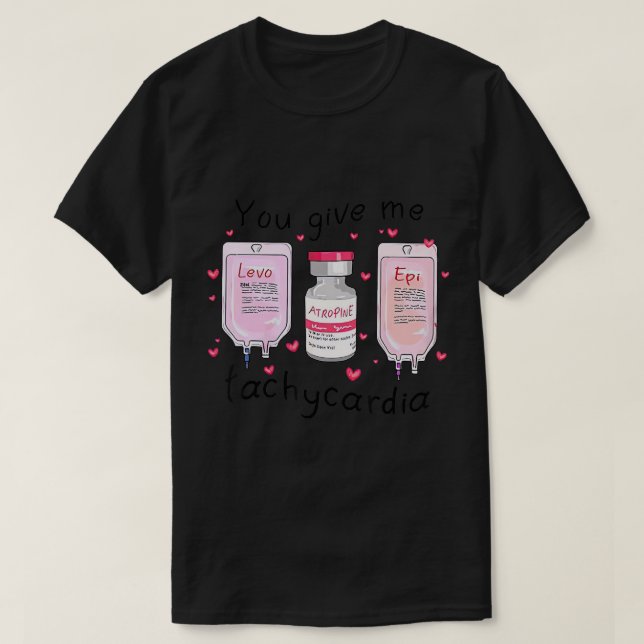 Camiseta Me das Tachycardia Graciosa Enfermera de la UCI Vi (Diseño del anverso)