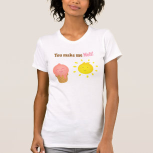 Camiseta Me derrites, helado y sol, amor humor